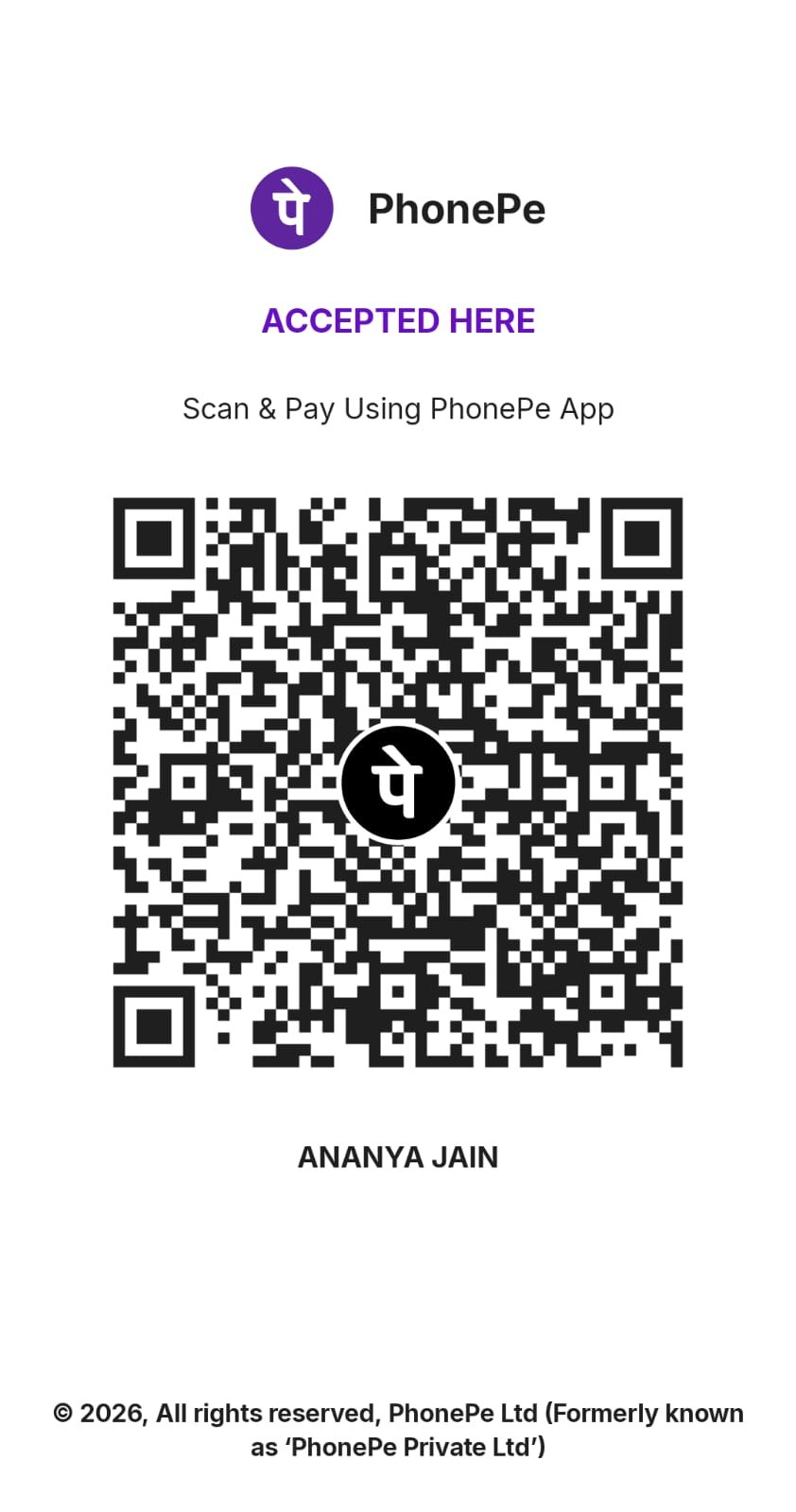 Pay Rs. 750 (Annual Membership Fee) To the provided QR Code